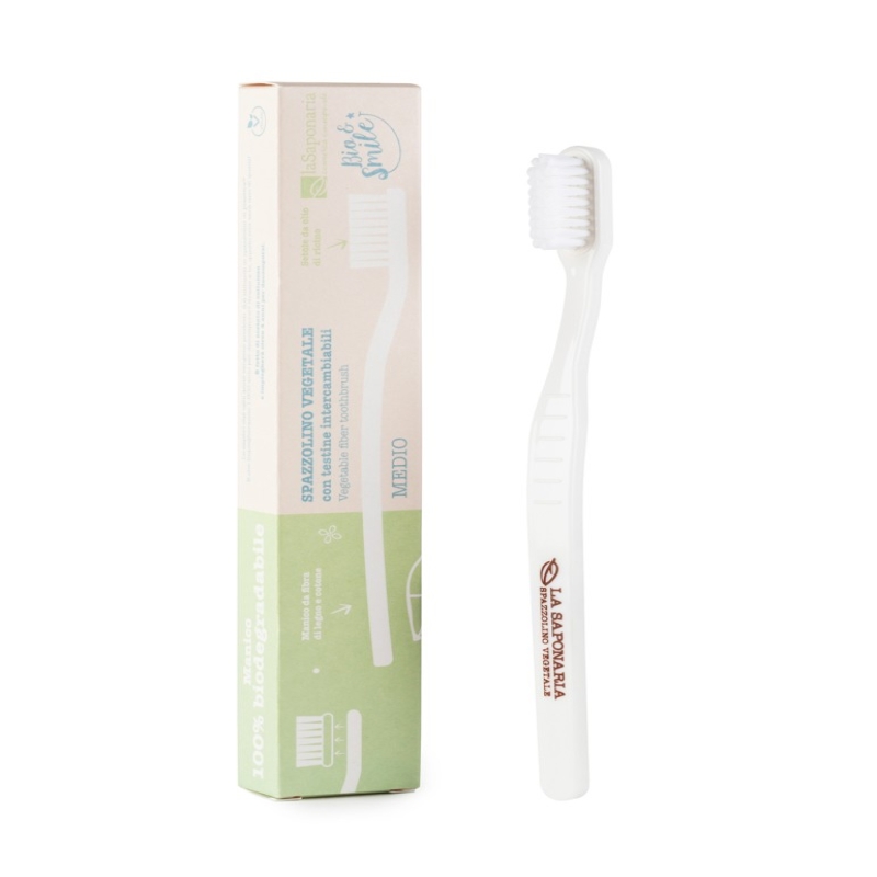 Vegetable fiber toothbrush - medium bristles