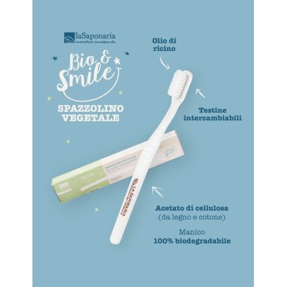 Vegetable fiber toothbrush - soft bristles