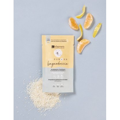 Powdered energizing body wash