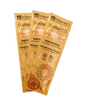 Sample of Strengthening Shampoo – Organic Sunflower and Orange (8 ml)