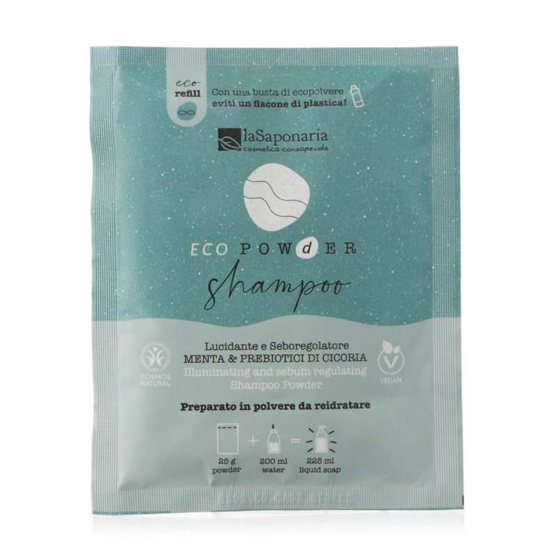 Powdered sebum-regulating shampoo